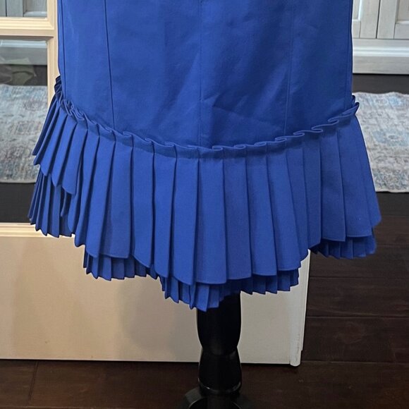 Nanette Lepore Blue Ruffle Pencil Skirt size 0 - Picture 6 of 7